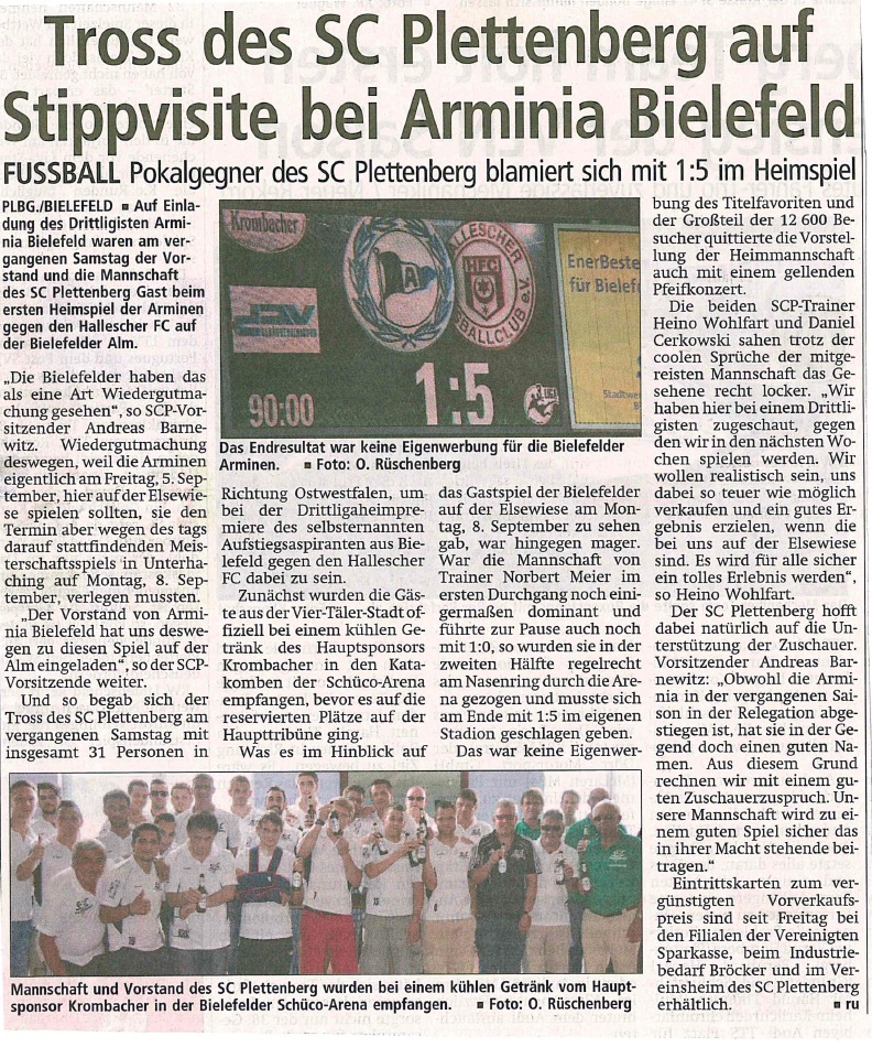 02.08. - SCP folgt der Einladung von Arminia Bielefeld